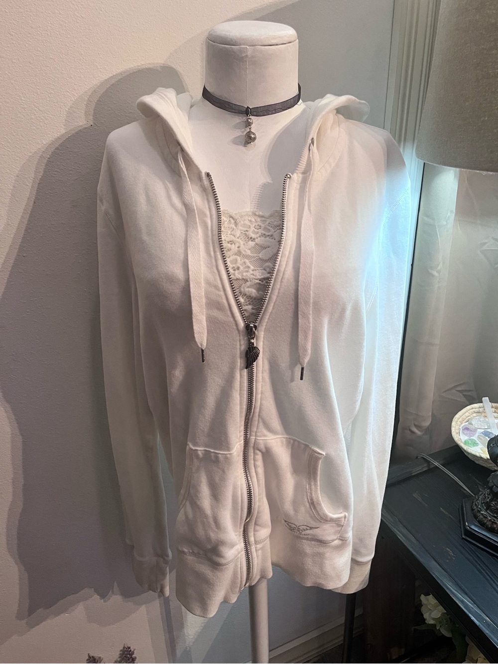 VS Supermodel Essentials Angel Wings Zipper Hoodie